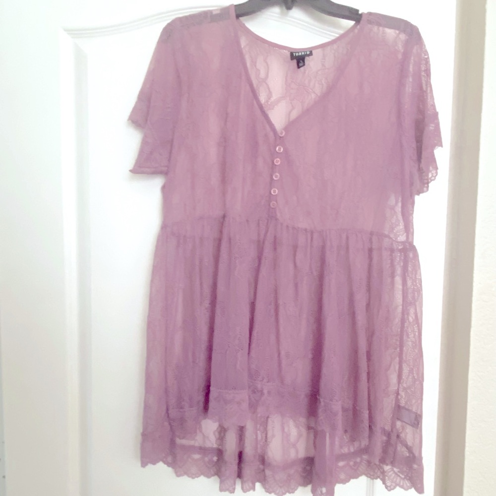 Babydoll. Lace. Purple. Torrid. Top.